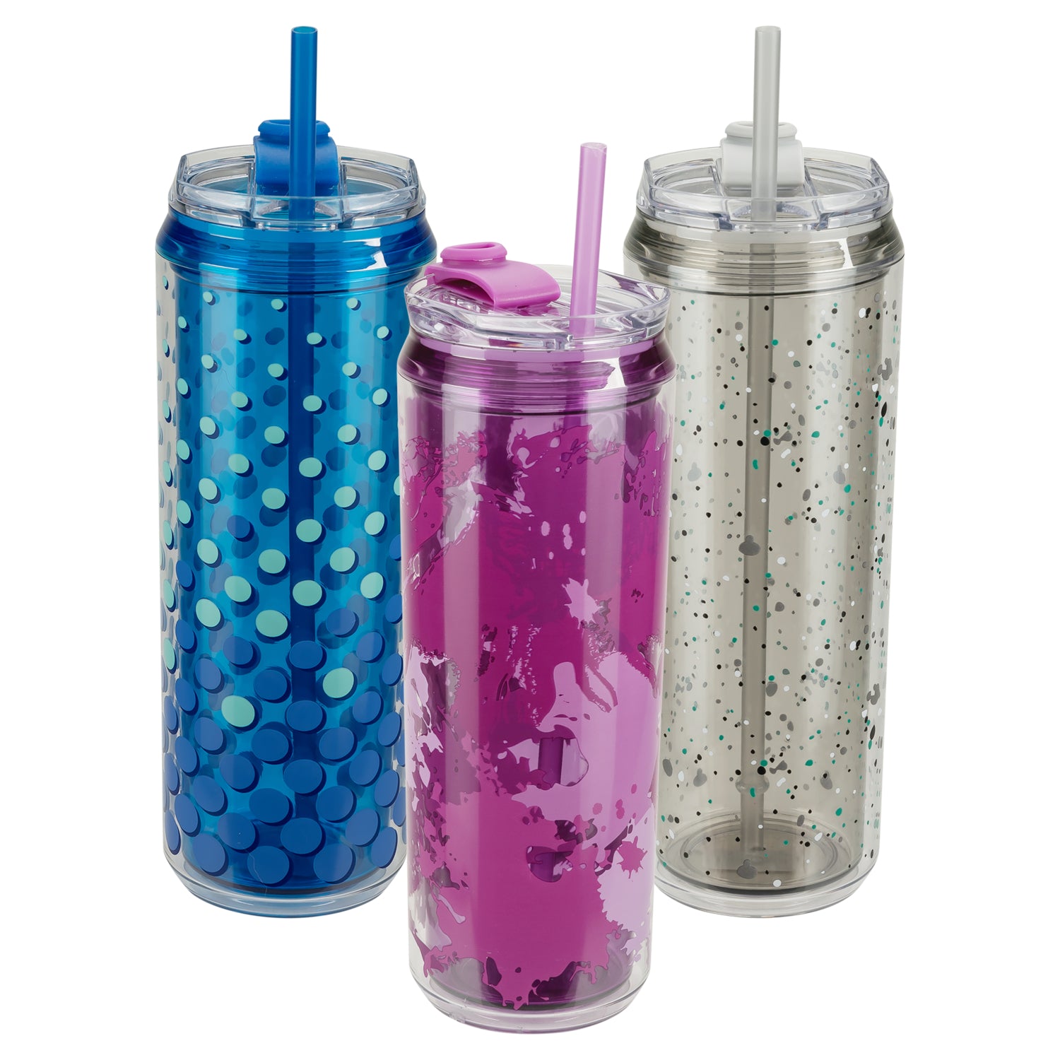 cool gear cups COOL GEAR 3-Pack 22 oz Modern Tumbler with Reusable Straw