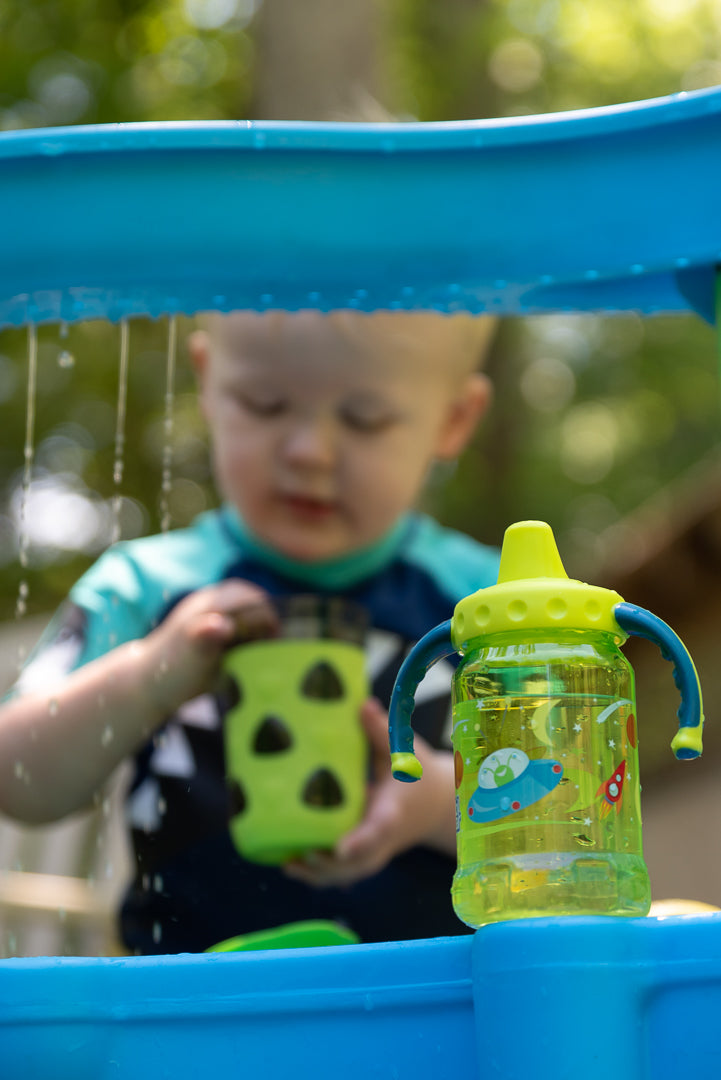 COOL GEAR 2-Pack 12 oz Gripper Sipper Cups For Kids & Toddlers - Dishwasher Safe, Spillproof, Leakproof Waterbottle With Handles For Babies