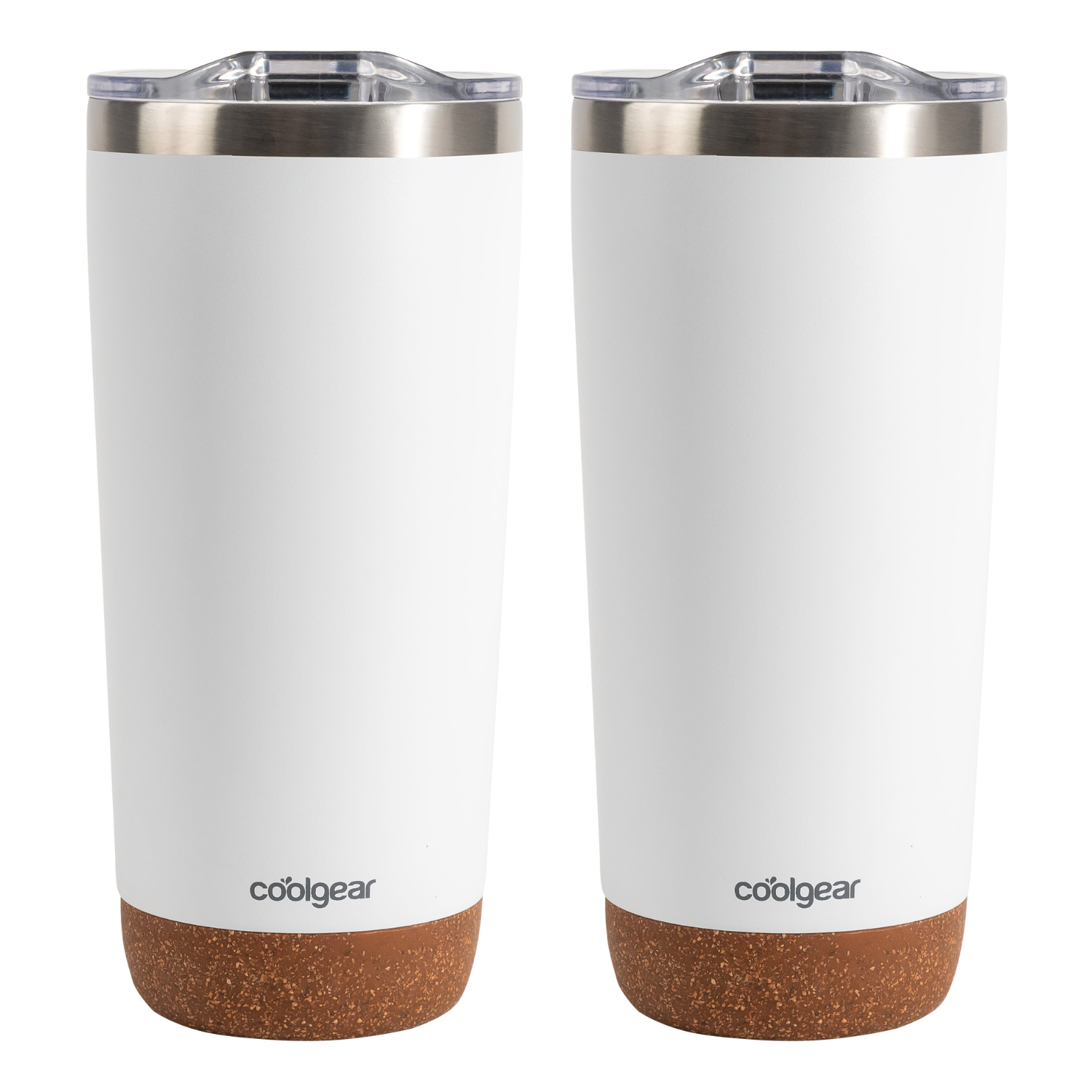 Cool Gear 2-Pack American Designed, Stainless Steel, Dishwasher Safe,  Copper Lined, Tumbler with BPA-Free Lid & Cork Bottom, 20 oz