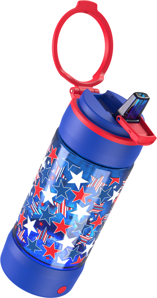 COOL GEAR 16oz Poplights 3-Pack - Patriotic | Light-Up, Leak-Proof, BPA-Free, Sip-Lid, Carry Loop | Top-Shelf Dishwasher Safe, Not for Hot Liquids, AAA Batteries Included | Perfect for Summer Fun and Celebrations!