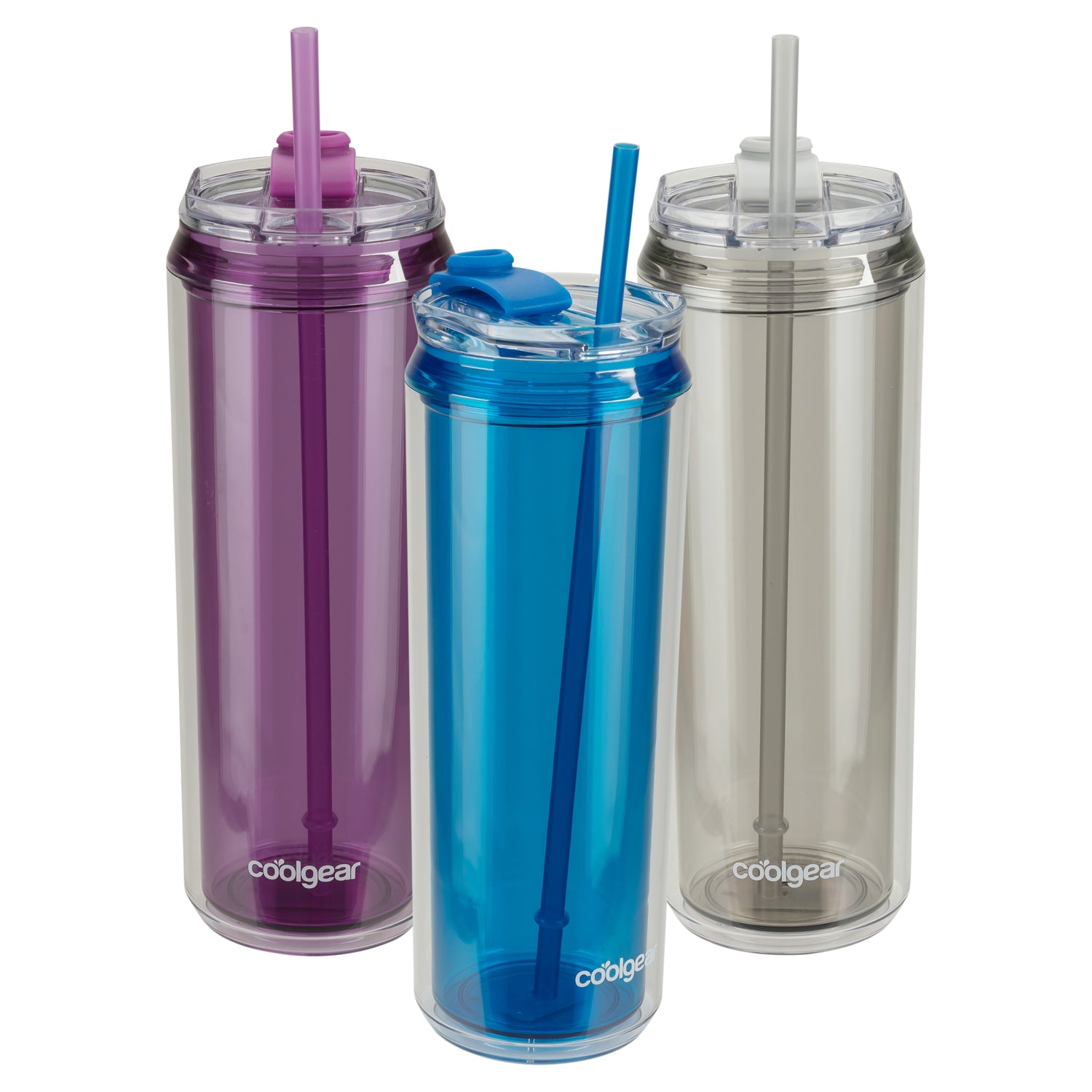 COOL GEAR 3-Pack 22 oz Modern Tumbler with Reusable Straw