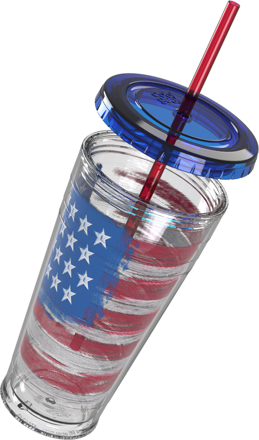 COOL GEAR 24oz Chiller 3-Pack - Patriotic | Double Wall Insulated, Top Shelf Dishwasher Safe, BPA-Free | Not for Hot Liquids, Handle with Care | Perfect for Summer, BBQs, and Celebrations