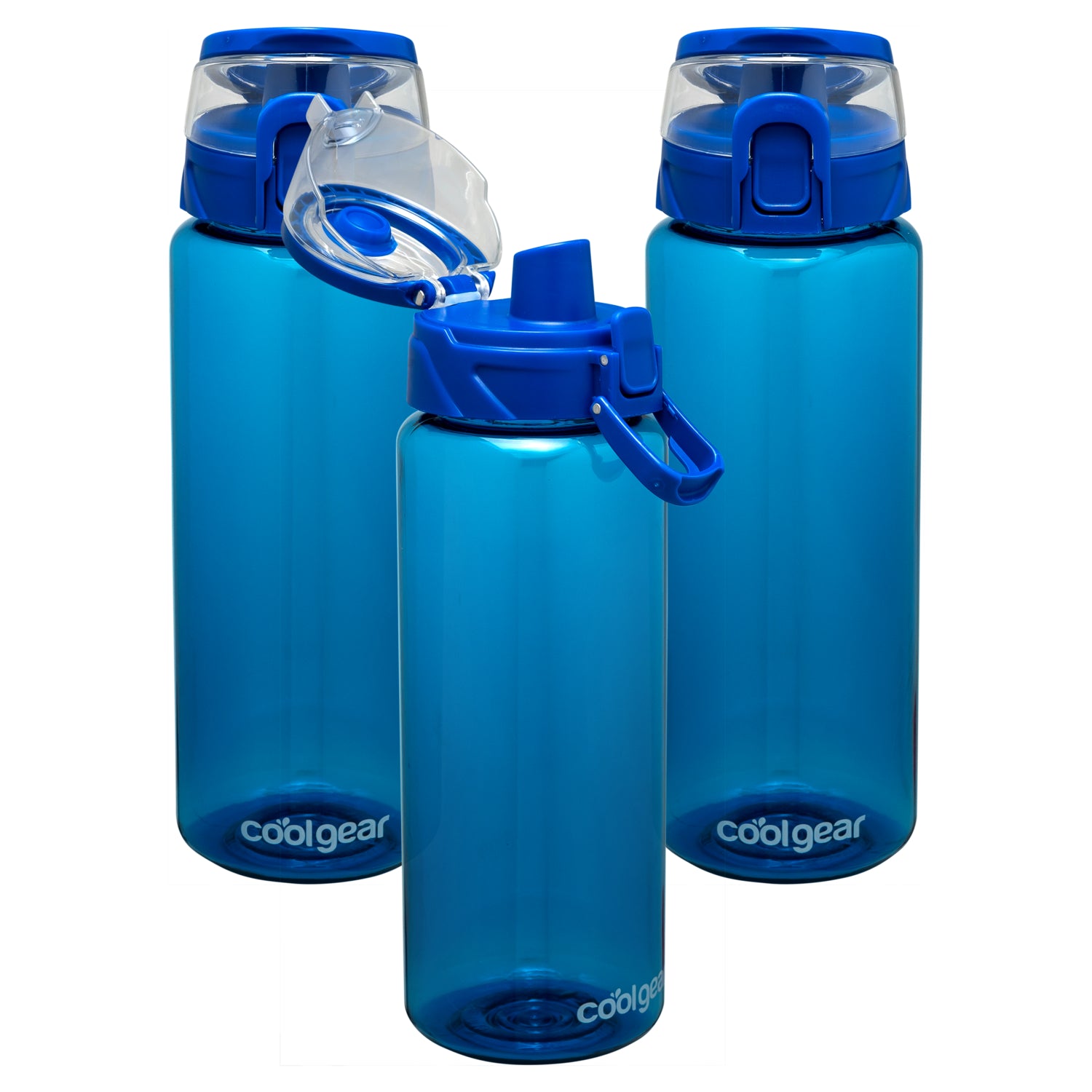 COOL GEAR 3-Pack Tritan Plastic 32 oz Cylinder Water Bottle with Halo – Cool Gear