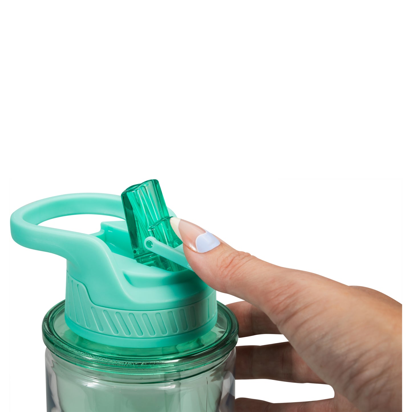 COOL GEAR 3-Pack 32 oz Essence Sipper Water Bottle with Wide Mouth & Flip Up Design | Double-Wall Insulation and Carry Loop For Easy On-The-Go Use - Green Tea Pack