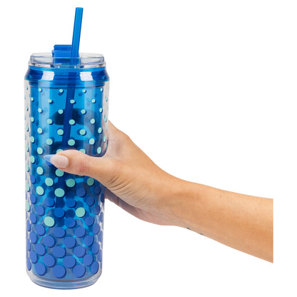 Cool Gear 3-Pack 22 oz Modern Tumbler with Reusable Straw | Dishwasher Safe, Cup Holder Friendly, Spillproof, Double-Wall Insulated Travel Tumbler | Printed Dots Pack
