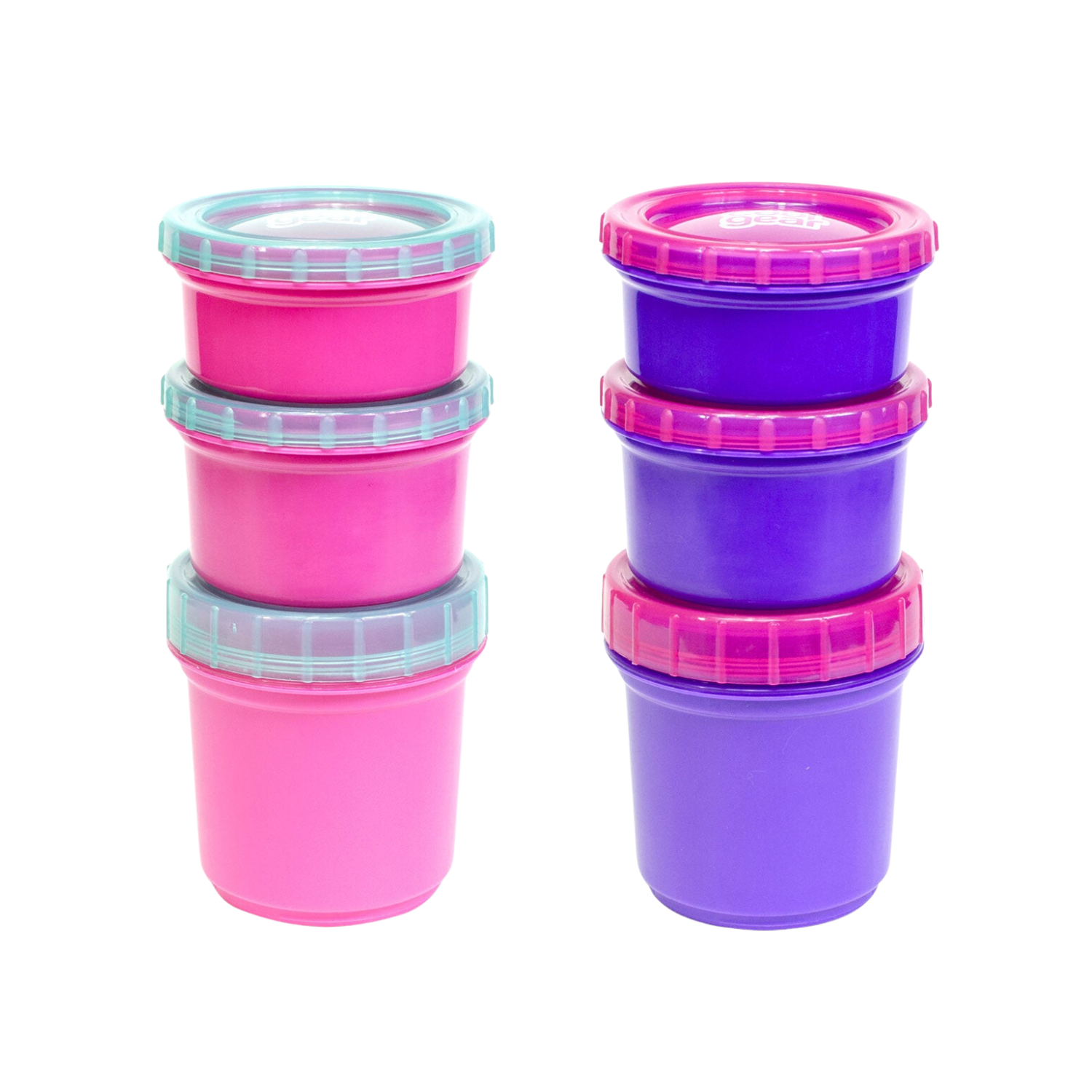 Cool Gear 2-Pack Kids Stackable Snack Snap Containers with Freezer Gel