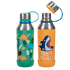 Cool Gear 2-Pack Kids Stainless Steel Double Walled Vacuum Insulated Tyler Bottle, Bumper Included with Threaded Lid Loop, 14 Oz