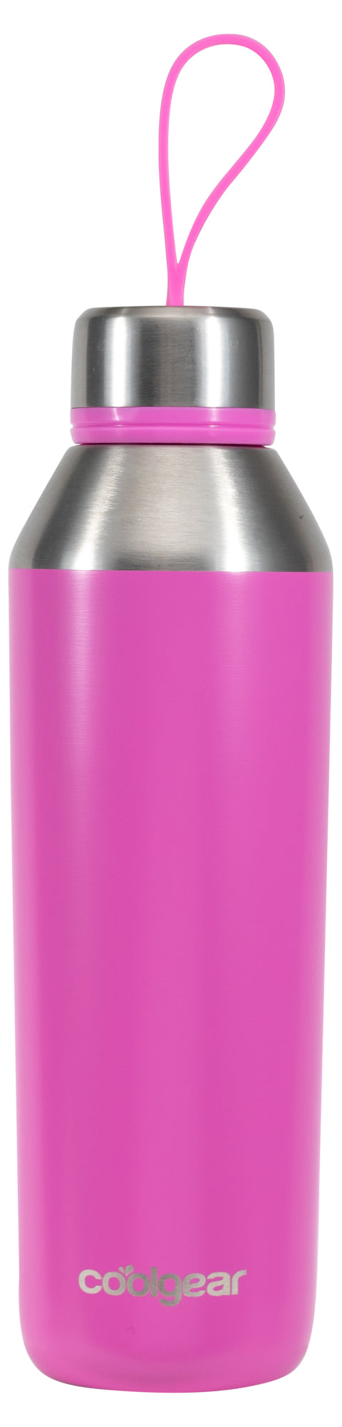 Cool Gear 2-Pack Stainless Steel Double Walled Vacuum Insulated Tyler Water Bottle, with Threaded Loop Lid, 17 Ounce