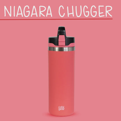 2 Pack COOL GEAR Niagara 25oz Stainless Steel Water Bottle | Chugger Locking lid