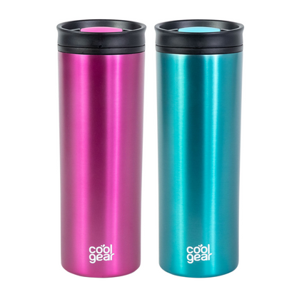 20 oz Stainless Steel Tumbler Double Wall Vacuum Insulated Coffee Cup  Travel Mug with Straws No Handle (Purple)