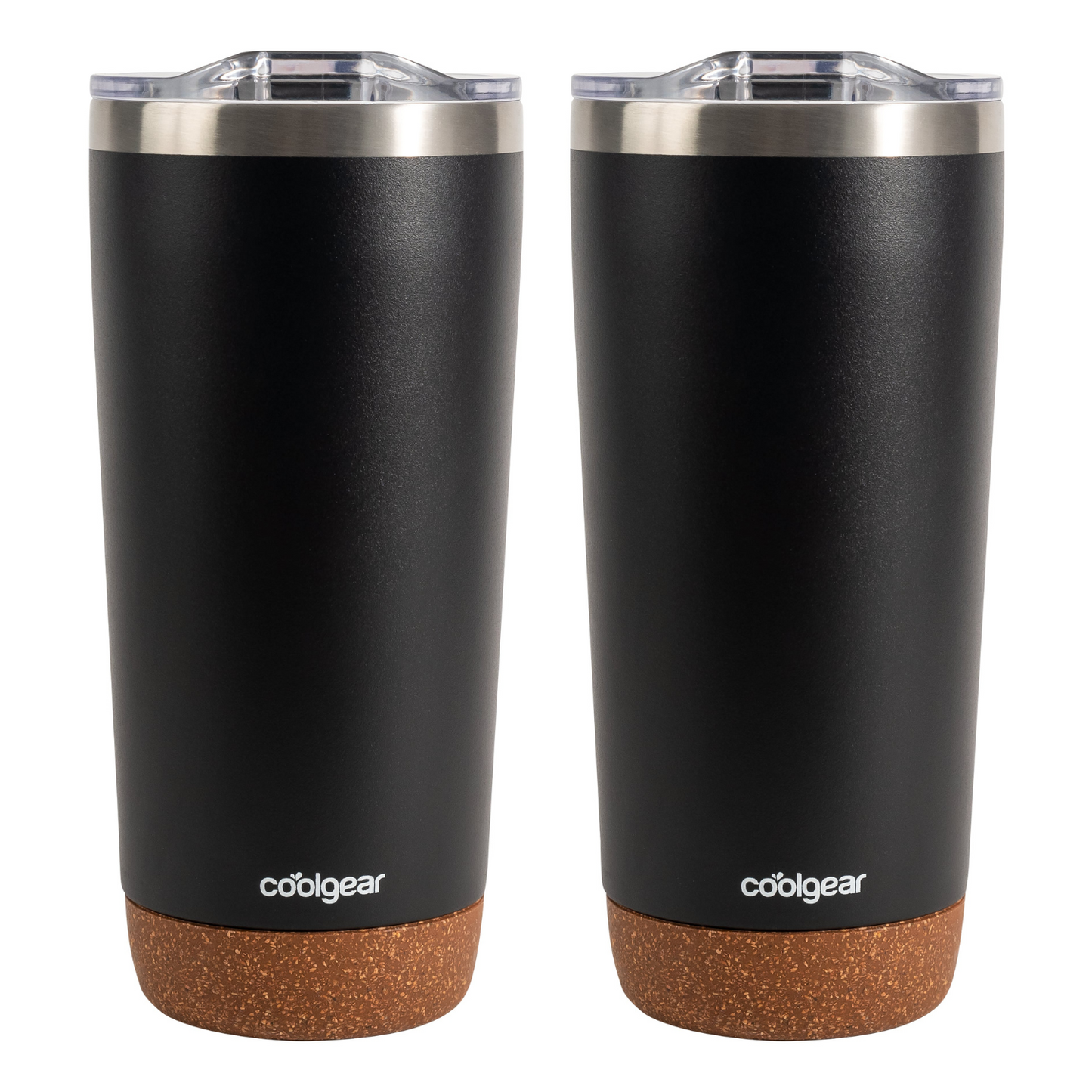 Cool Gear 2-Pack American Designed, Stainless Steel, Dishwasher Safe, Copper Lined, Tumbler with  BPA-Free Lid & Cork Bottom, 20 oz