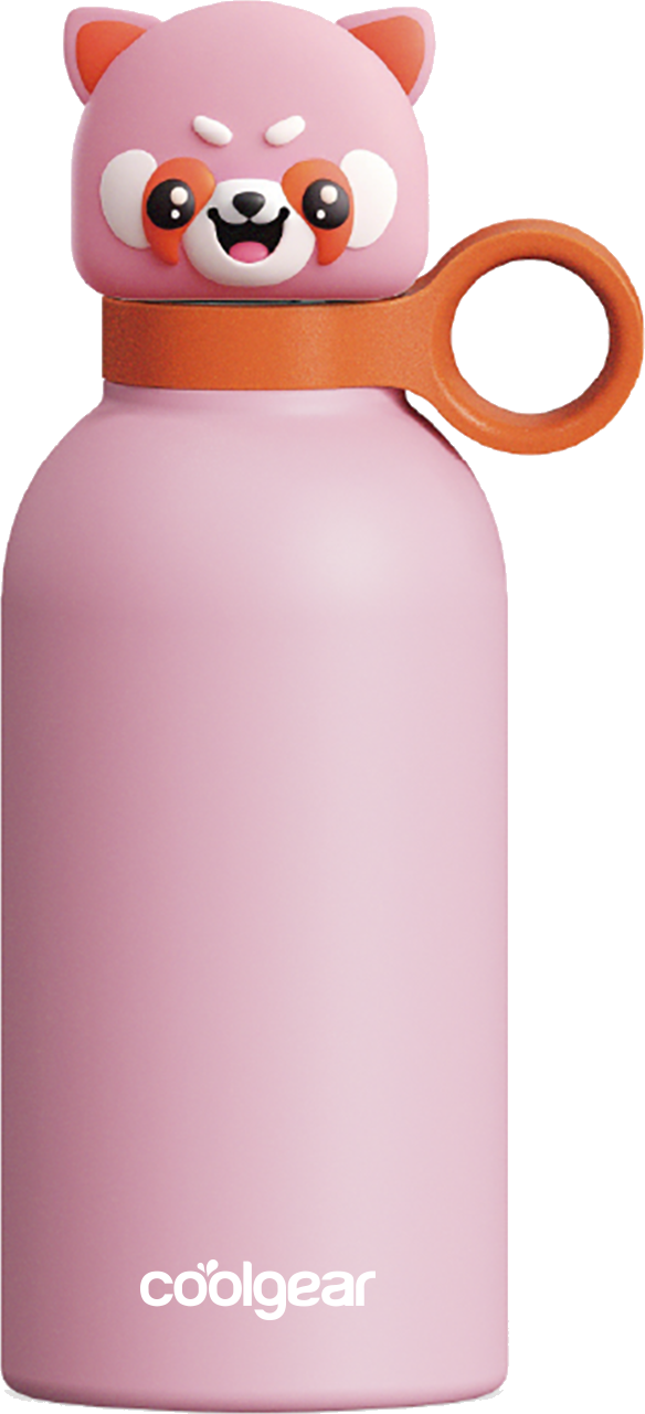 COOL GEAR 2-Pack 13 oz Bottle Buddy Stainless Steel Water Bottle for Kids, Reusable Bottle with Playful Character Lids, BPA Free