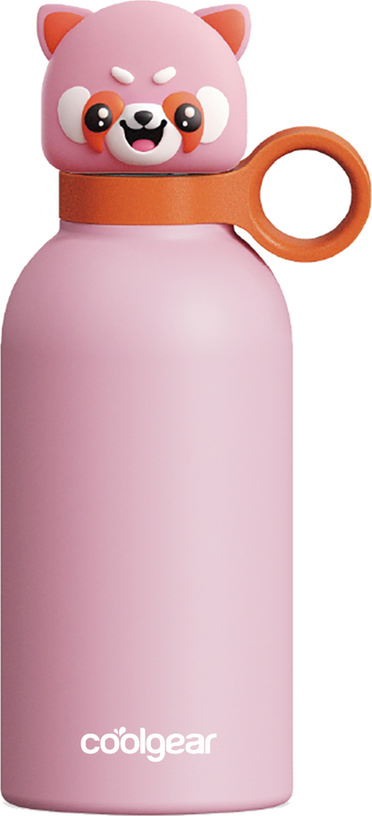 COOL GEAR 2-Pack 13 oz Bottle Buddy Stainless Steel Water Bottle for Kids, Reusable Bottle with Playful Character Lids, BPA Free