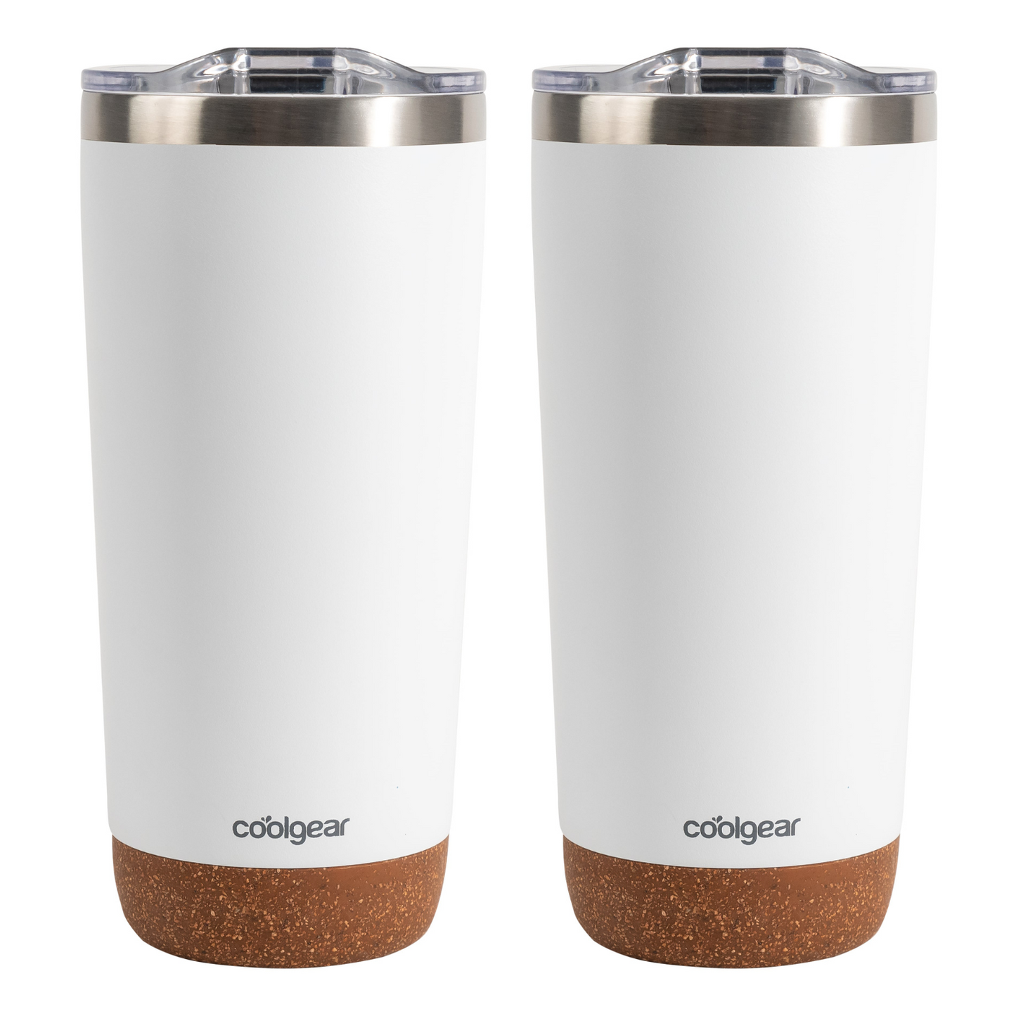 Cool Gear 2-Pack American Designed, Stainless Steel, Dishwasher Safe, Copper Lined, Tumbler with  BPA-Free Lid & Cork Bottom, 20 oz