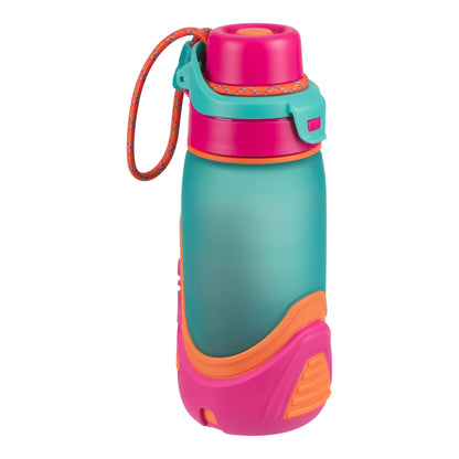 Cool Gear 2-Pack 16 oz Treadz Plastic Water Bottle With Carrying Loop and Locking Chugger Spout | Leakproof, Dishwasher Safe, Shatter Resistant BPA-Free Water Bottle for Home, School, Gym