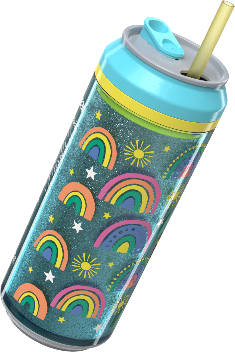 COOL GEAR CAN  2- Pack 16 OZ | Pop Can Style, Double Wall Insulated, Straw Included, Fun Drink Cup for Everyone, Travel-Friendly