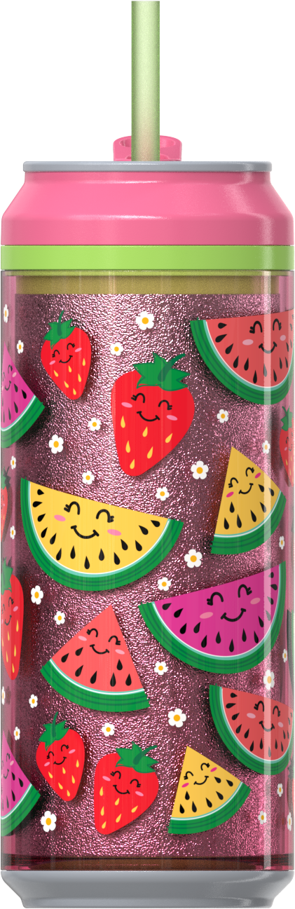 COOL GEAR CAN  2- Pack 16 OZ | Pop Can Style, Double Wall Insulated, Straw Included, Fun Drink Cup for Everyone, Travel-Friendly