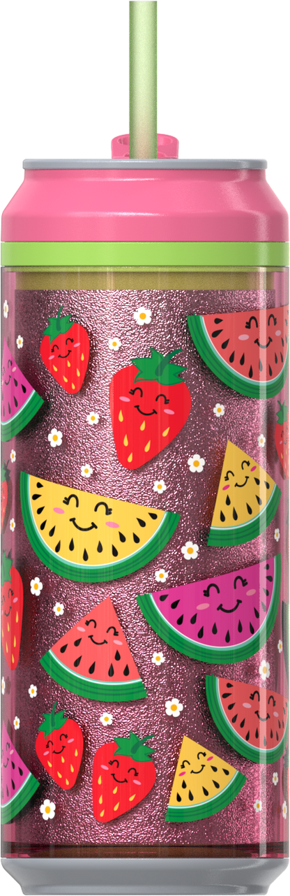COOL GEAR CAN  2- Pack 16 OZ | Pop Can Style, Double Wall Insulated, Straw Included, Fun Drink Cup for Everyone, Travel-Friendly