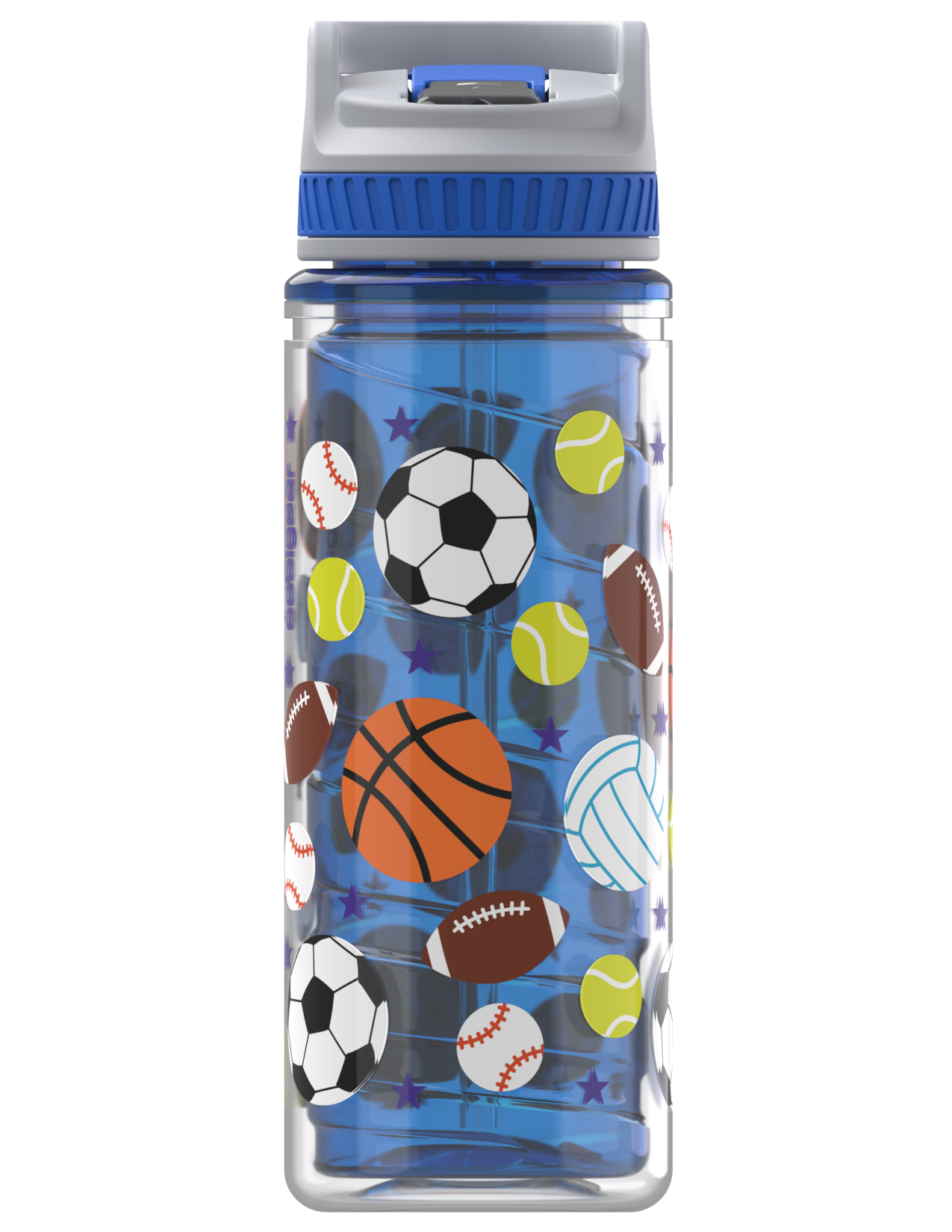 Cool Gear 2 Pack 16 oz Kids Twist Water Bottle with Double Wall, Sipper Lid and Finger Loop Cap with Printed Design | Great for Outdoors, Party Favors and More