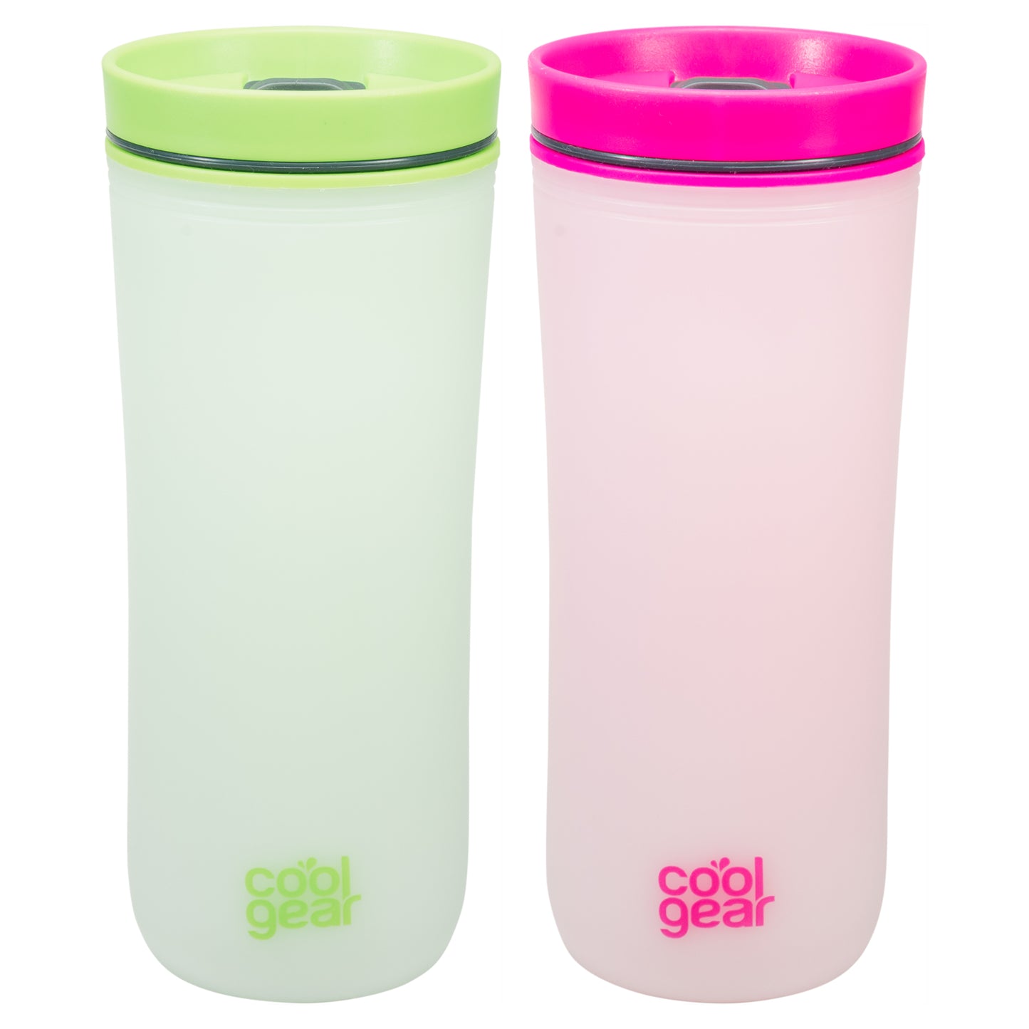 2 Pack COOL GEAR 16 oz Sumatra Coffee Travel Mug with Spill Resistant Slider Lid | Re-Usable Colored Tumbler