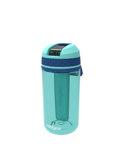 Cool Gear Tritan Shatter Resistant Leakproof Water Bottle, Textured Silicone Band with Sipper Lid, 18 Ounce, 2 Pack