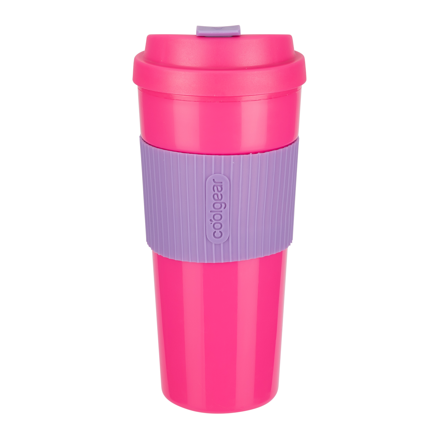 COOLGEAR 3-Pack 19 oz Eco 2 Go Coffee Mug with Protective Removable Band | Dishwasher Safe, Spillproof, Double-Wall Insulated Travel Mug for Coffee, Tea, and More | Blue/Pink/Purple