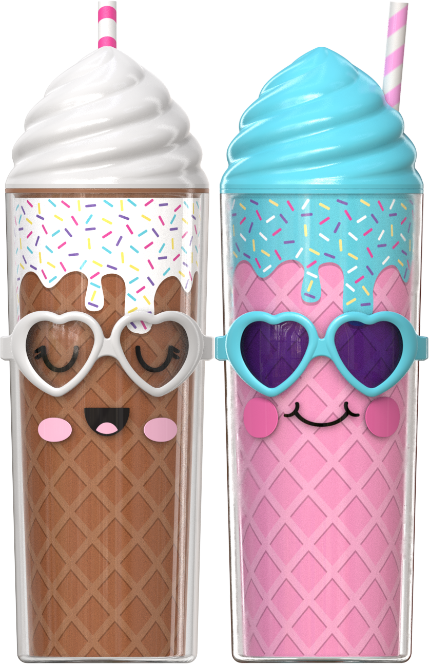 COOL GEAR 2-Pack 20 oz Shady Sweets Tumbler with Pressure Fit Lid and Straw Included