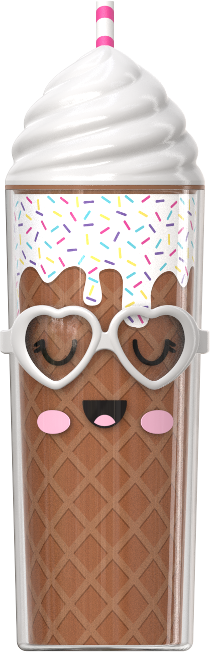 COOL GEAR Shady Sweets Tumbler with Pressure Fit Lid and Straw Included, 20 Ounce