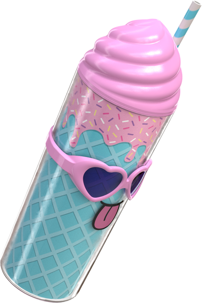 COOL GEAR Shady Sweets Tumbler with Pressure Fit Lid and Straw Included, 20 Ounce