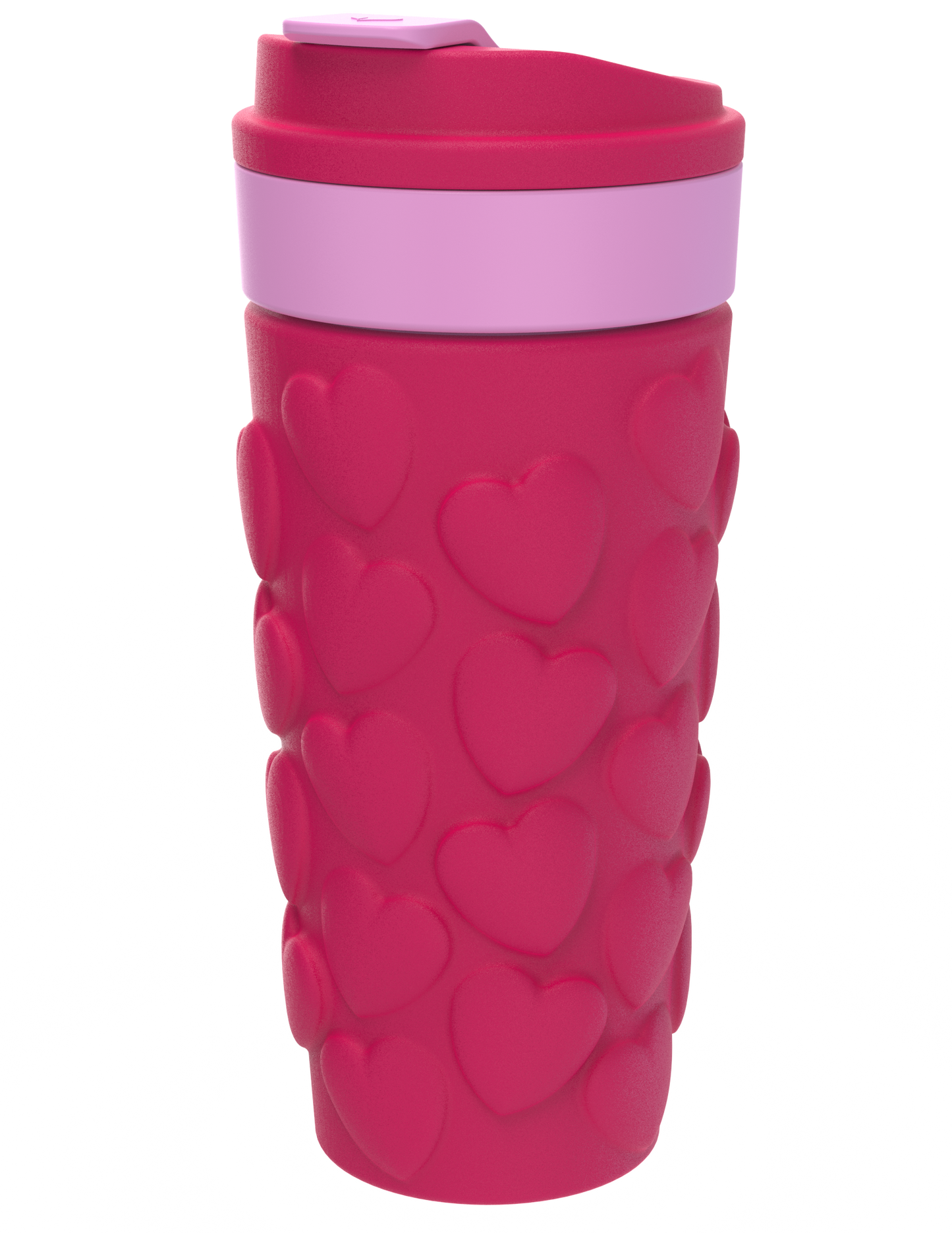 COOL GEAR 2-Pack 20oz Go Grip Coffee Mug, Heart and Gummy Bear Pattern Reusable Travel Mug, BPA Free Lid, Hot and Cold Beverages