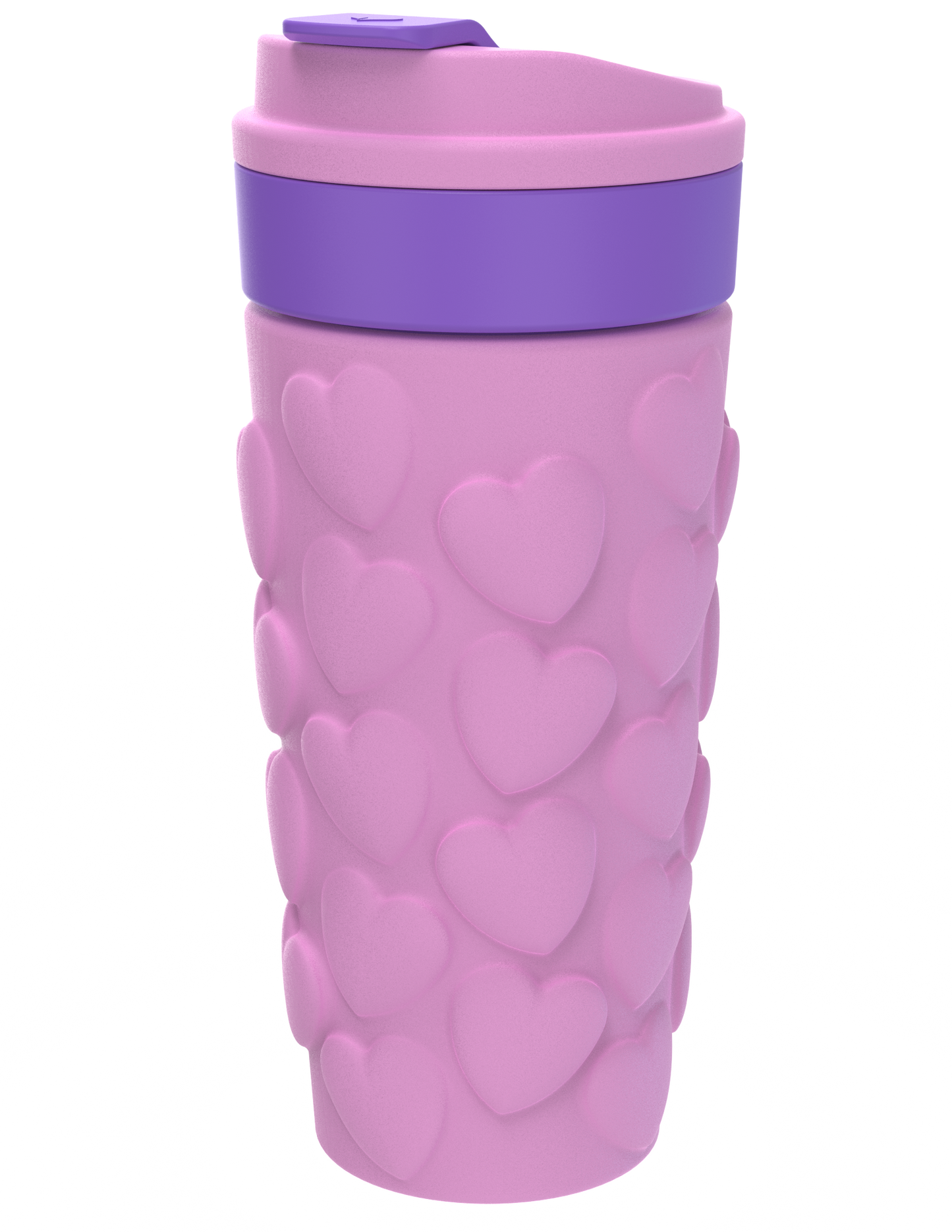 COOL GEAR 2-Pack 20oz Go Grip Coffee Mug, Heart and Gummy Bear Pattern Reusable Travel Mug, BPA Free Lid, Hot and Cold Beverages