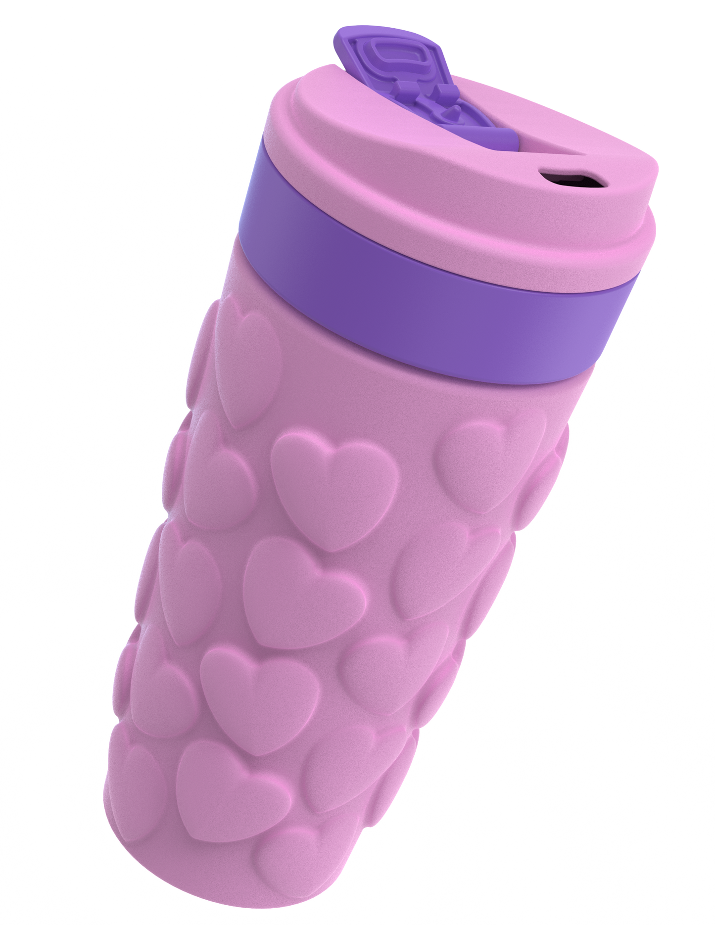 COOL GEAR 2-Pack 20oz Go Grip Coffee Mug, Heart and Gummy Bear Pattern Reusable Travel Mug, BPA Free Lid, Hot and Cold Beverages