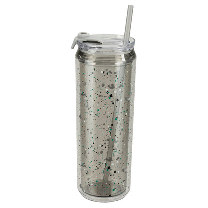 Cool Gear 3-Pack 22 oz Modern Tumbler with Reusable Straw | Dishwasher Safe, Cup Holder Friendly, Spillproof, Double-Wall Insulated Travel Tumbler | Printed Splatter Pack
