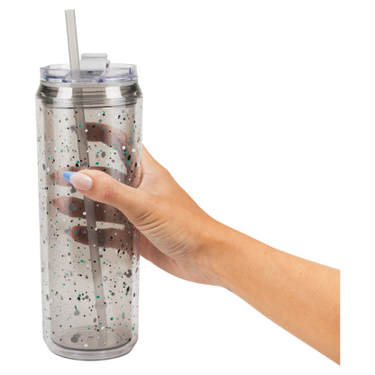 Cool Gear 3-Pack 22 oz Modern Tumbler with Reusable Straw | Dishwasher Safe, Cup Holder Friendly, Spillproof, Double-Wall Insulated Travel Tumbler | Printed Splatter Pack