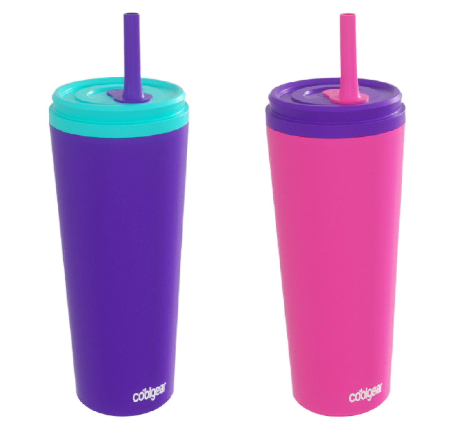 COOL GEAR 22 oz Slate Stainless Steel Tumbler with Straw Lid, Reusable Tumbler, 2 Pack