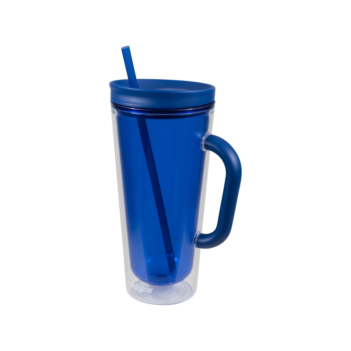 COOL GEAR 3-Pack 26 oz Spritz Tumbler with Straw and Handle | Pressure Fit Lid, Colored Re-Usable Tumbler Water Bottle with Straw and Handle - Blueberry Pack