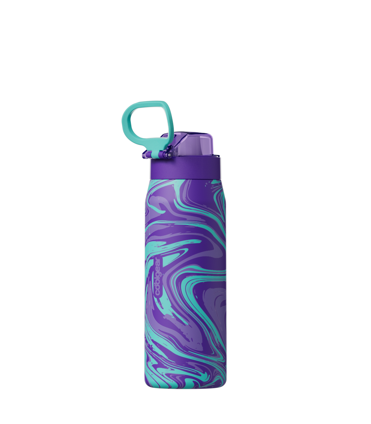 COOL GEAR Strive Stainless Steel Water Bottle, 24 oz Reusable Bottle with Handle, 2 Pack, BPA Free for Cold Beverages