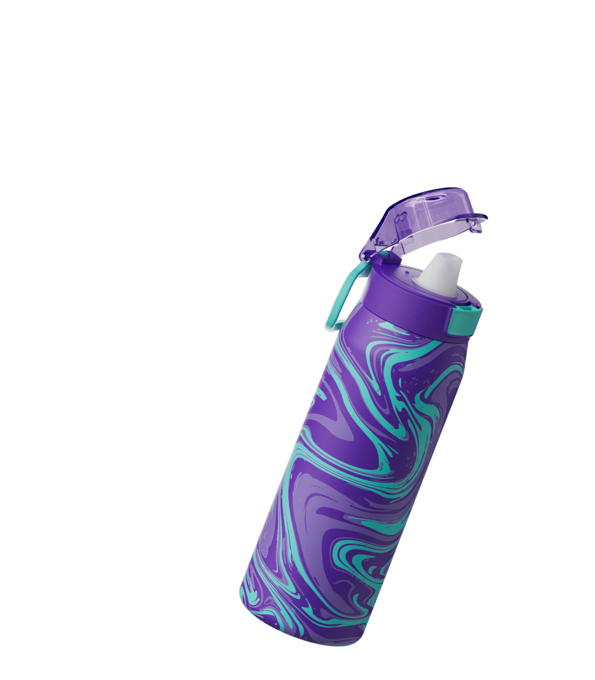 COOL GEAR Strive Stainless Steel Water Bottle, 24 oz Reusable Bottle with Handle, 2 Pack, BPA Free for Cold Beverages