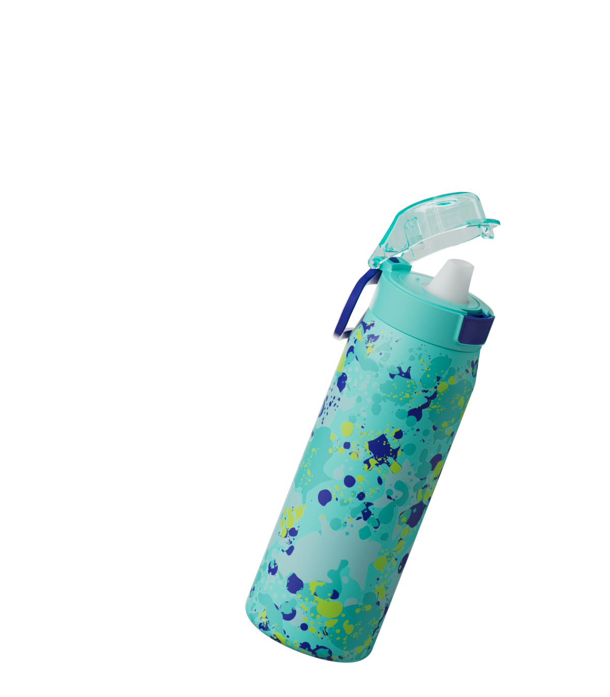 COOL GEAR Strive Stainless Steel Water Bottle, 24 oz Reusable Bottle with Handle, 2 Pack, BPA Free for Cold Beverages