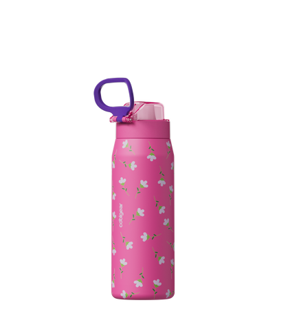 COOL GEAR Strive Stainless Steel Water Bottle, 24 oz Reusable Bottle with Handle, 2 Pack, BPA Free for Cold Beverages