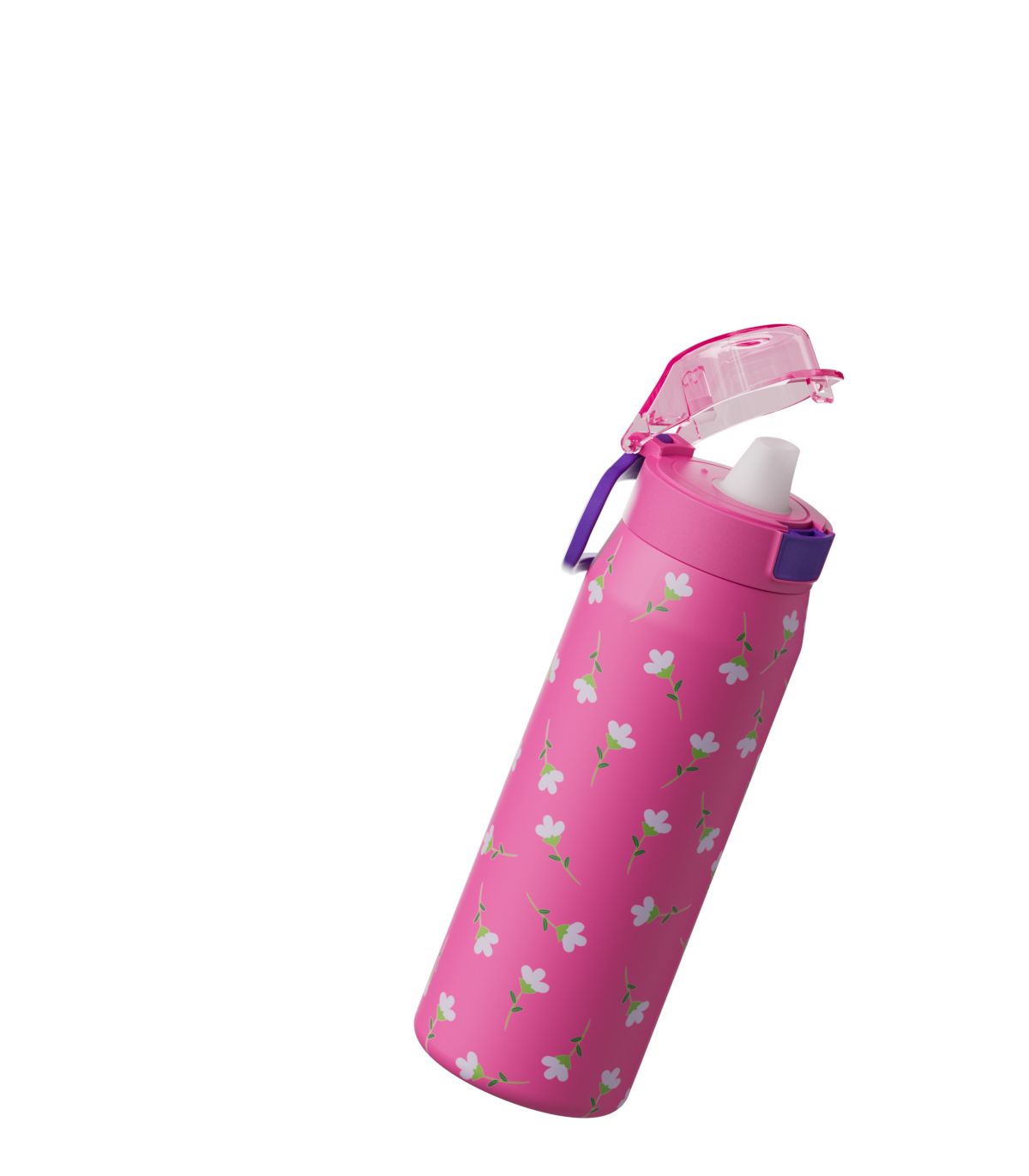 COOL GEAR Strive Stainless Steel Water Bottle, 24 oz Reusable Bottle with Handle, 2 Pack, BPA Free for Cold Beverages