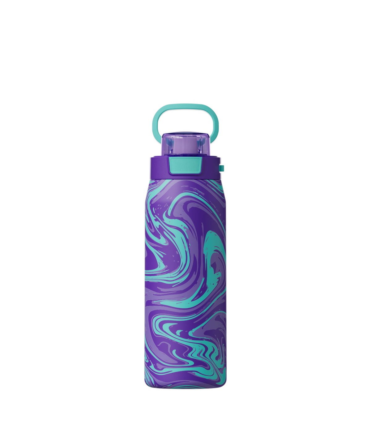 COOL GEAR Strive Stainless Steel Water Bottle, 24 oz Reusable Bottle with Handle, 2 Pack, BPA Free for Cold Beverages