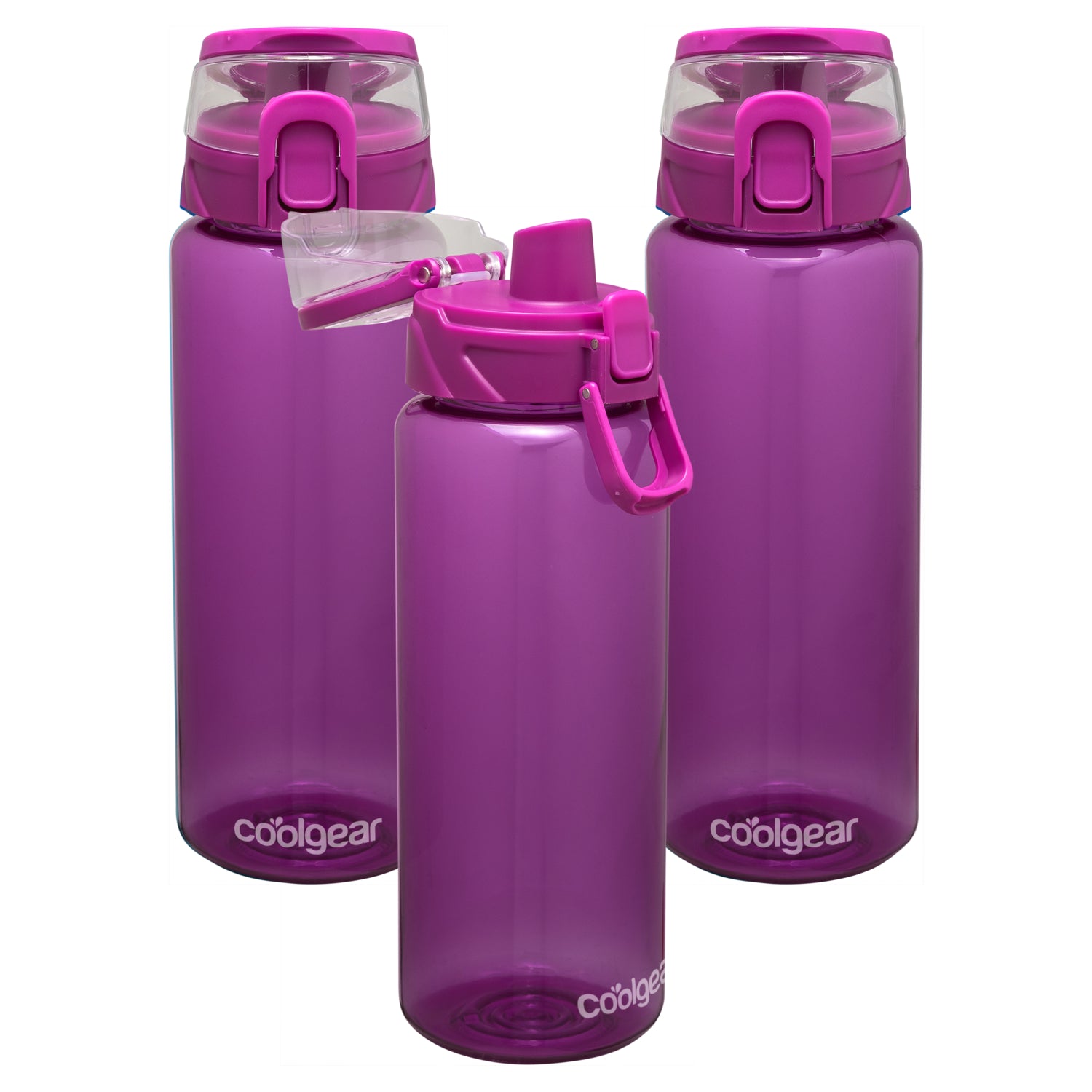 COOL GEAR 3-Pack Tritan Plastic 32 oz Cylinder Water Bottle with Halo – Cool Gear