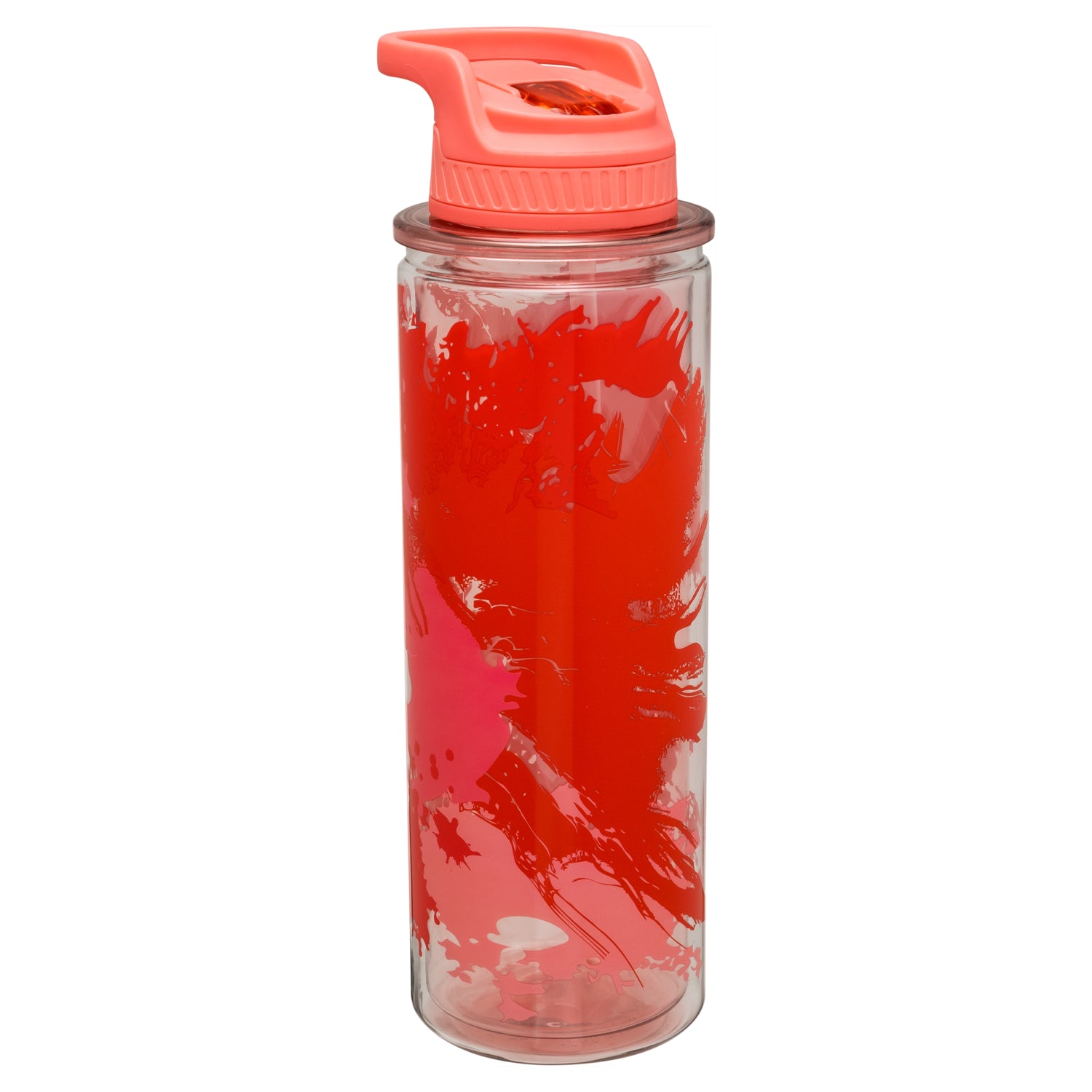 1pc Mini Transparent Red Letter Graphic Shaker Bottle With Straw, PC  Portable Water Bottle For Home, Outdoor
