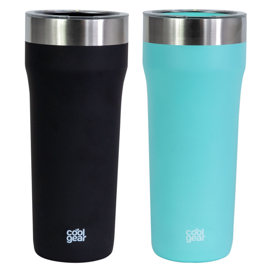 COOL GEAR 2-Pack 30 Ounce Eclipse Stainless Steel Tumbler | Slide & Sip Lid