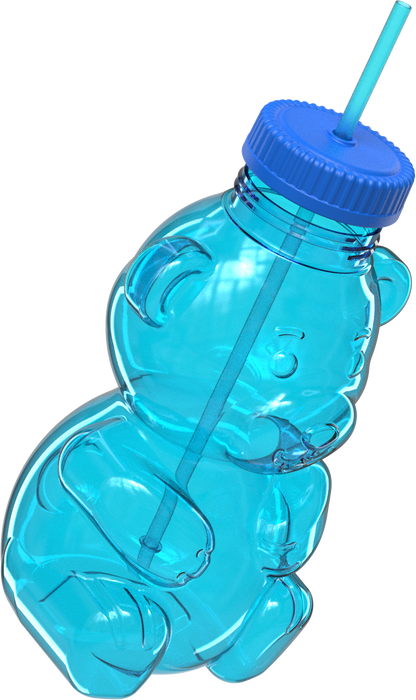 COOL GEAR 64 oz Yummy Bear Water Bottle, Reusable Bottle with Straw Lid, BPA Free