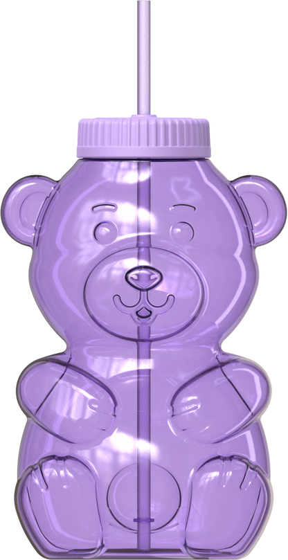 COOL GEAR 64 oz Yummy Bear Water Bottle, Reusable Bottle with Straw Lid, BPA Free