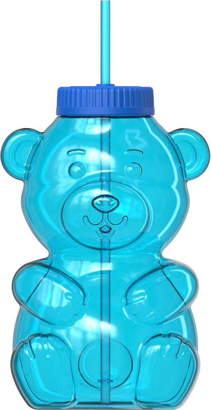 COOL GEAR 64 oz Yummy Bear Water Bottle, Reusable Bottle with Straw Lid, BPA Free