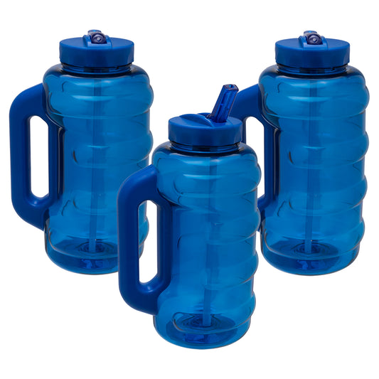 Cool Gear 3-Pack BEAST 64 oz Jug with Handle | Large Capacity Water bottle for Athletes, Fitness, Gym, & Outdoor Sports | Wide mouth, Leak proof - Blueberry Pack