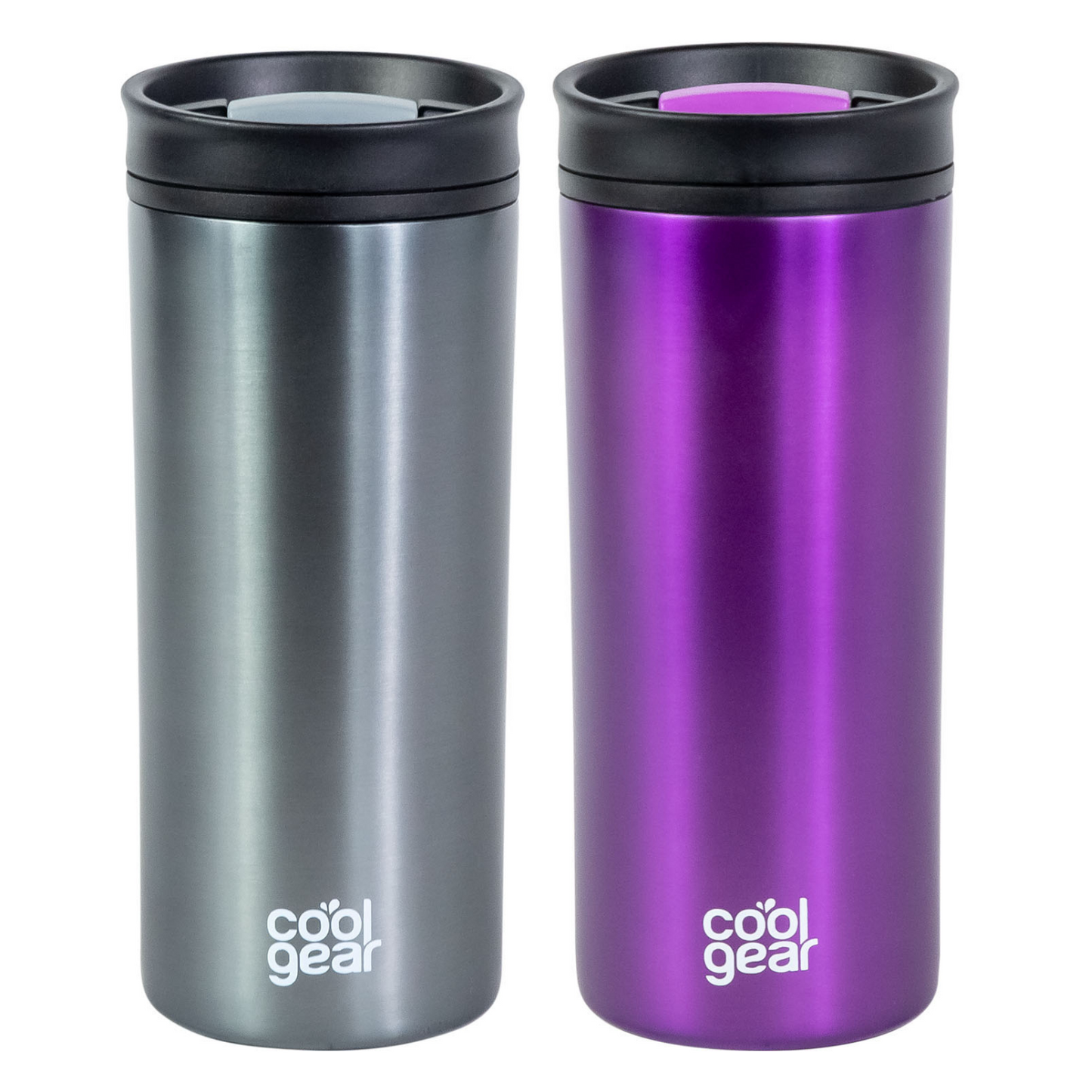 2 Pack COOL GEAR 16 oz Amelia Coffee Travel Mug with Spill Resistant Slider Lid